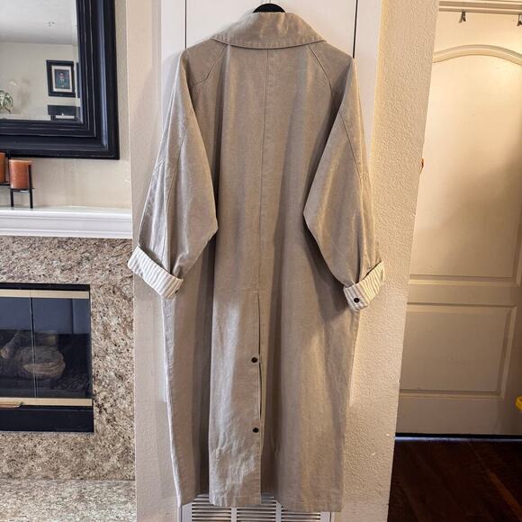 Vintage AUSTRALIAN OUTBACK COLLECTION Classic Canvas Duster Long Coat Beige LG - Picture 3 of 9